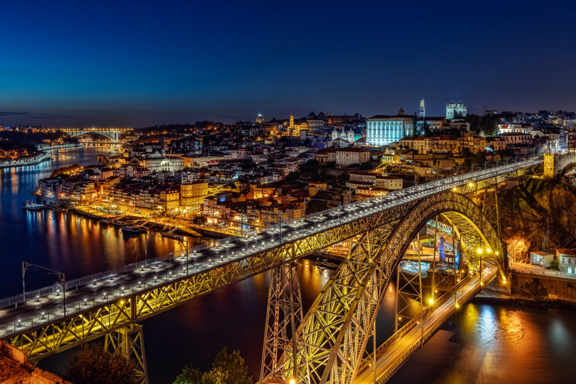 Porto bei Nacht – Ponte Dom Luis I