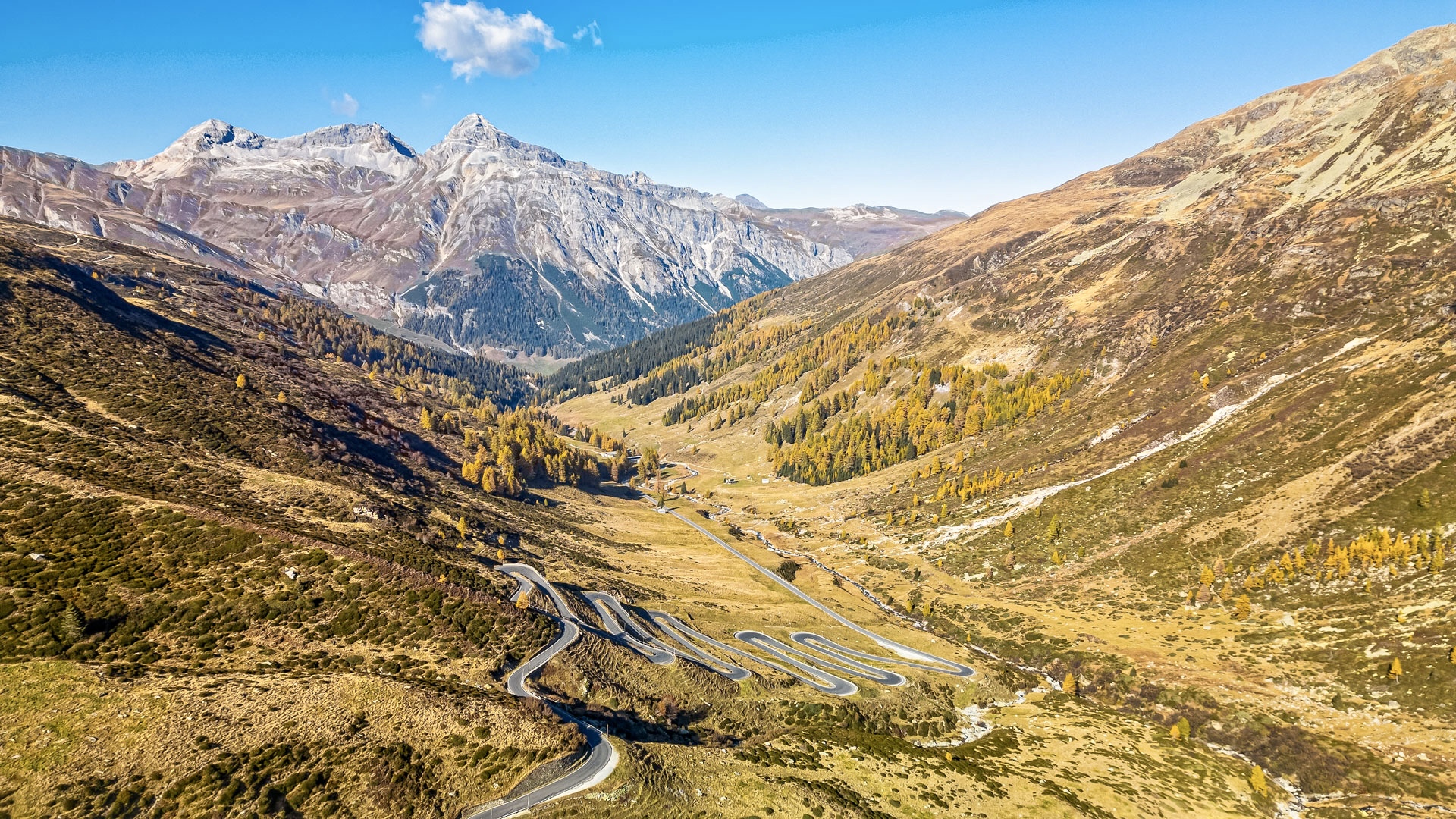 Splügen-Pass zwischen der Schweiz und Italien